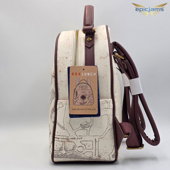 Harry Potter Marauders Map White Brown Mini Backpack Bag New - Picture 6 of 10